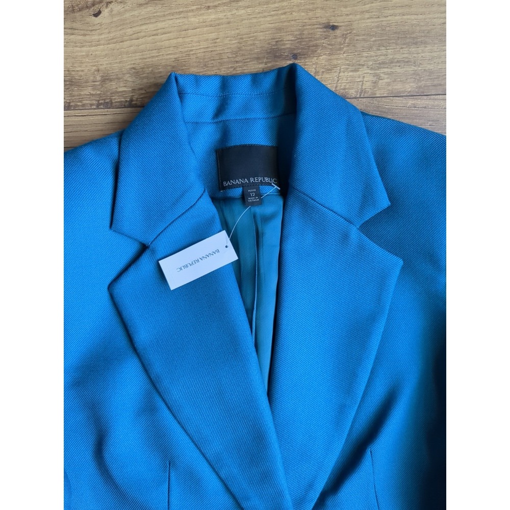 NWT $229 Banana Republic Women 12 Wool Double Pocket Blazer Sportcoat Petite - Picture 3 of 16
